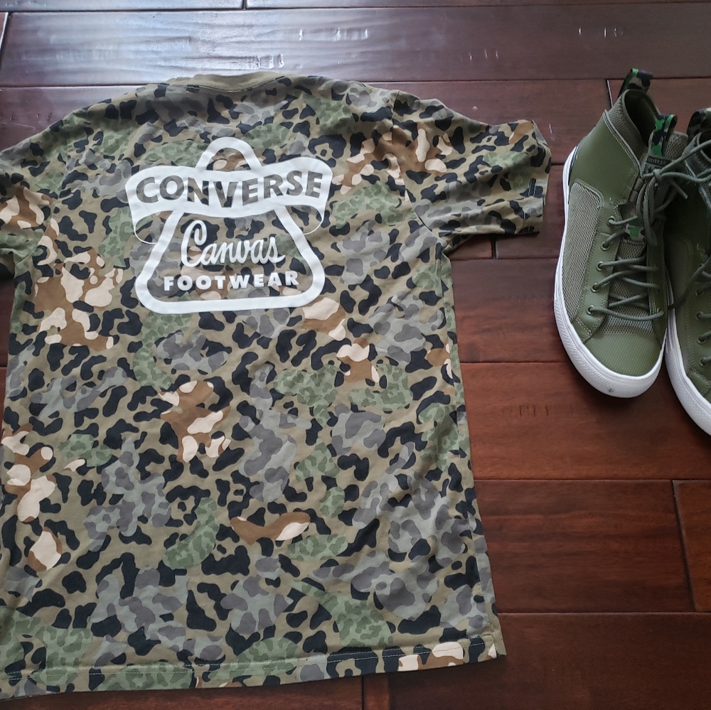 Men Camo Converse Shoes & matching Camo Pocket Tee - Picture 4 of 14